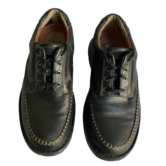 Clarks Unstructured Mens Shoes Oxfords Size 8 Brown Genuine Leather Comfort - Picture 1 of 10